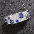 Classic Micro Pave Blue Cubic Zirconia 14K White Gold Plated Ring for Women